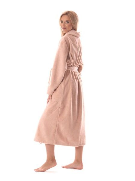 Dámský dlouhý savý župan se šálovým límcem TAMPA oříšková