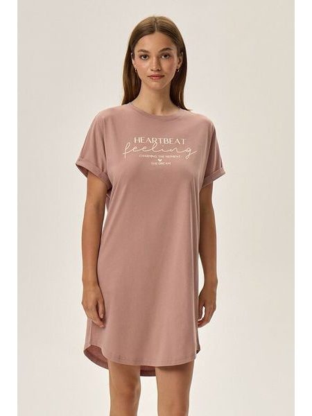 Bavlněná dámská noční košilka Freja starorůžová