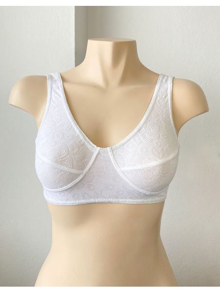 Dámská podprsenka sportovní, bez kostice, šité, jednobarevné 97025P - bílá