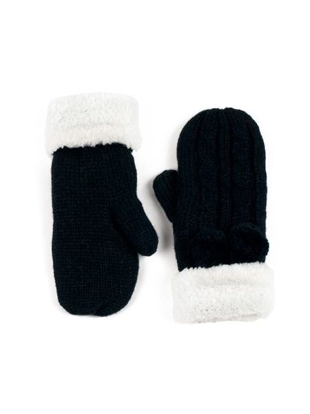 Kožíškové palcové rukavice černé