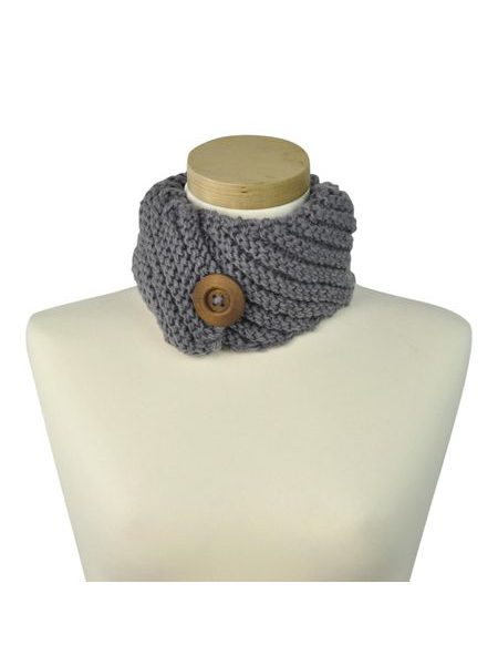 Čelenka s knoflíkem šedá