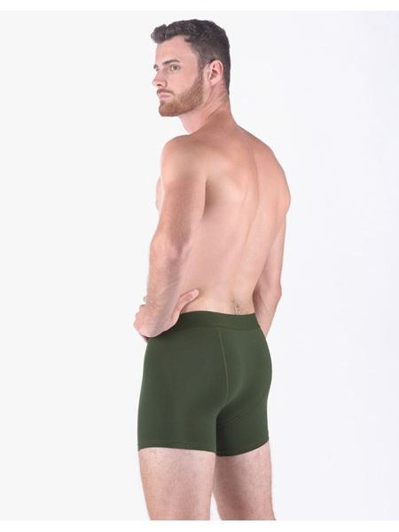 Pánské boxerky delší nohavička, šité, jednobarevné Eco Bamboo 74160 - lahvová