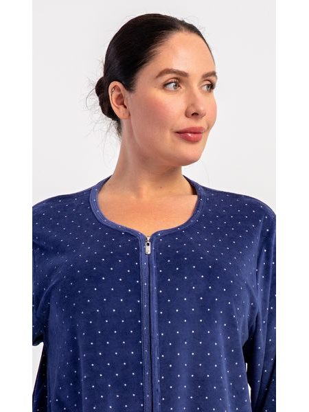 Dámské domácí šaty s tříčtvrtečním rukávem Alex - modrá