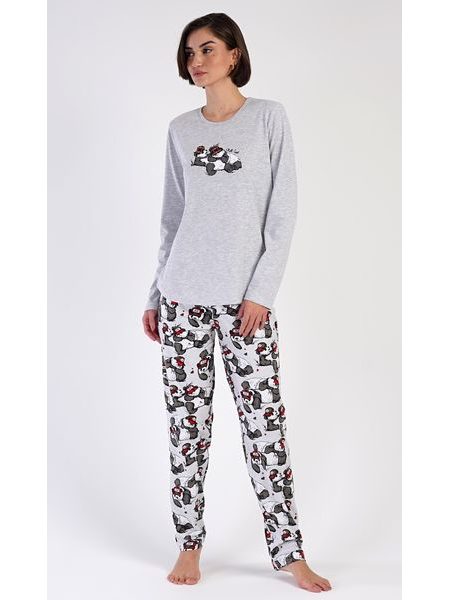 Dámské pyžamo dlouhé Enjoy - světle šedá