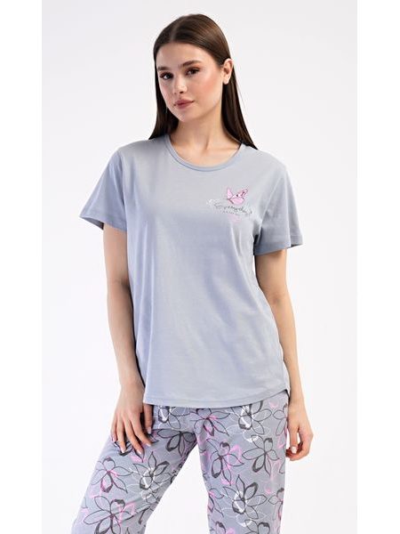 Dámské pyžamo kapri Miana - šedá