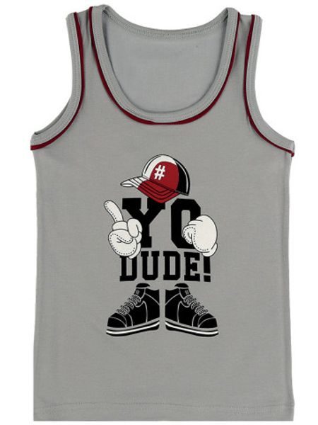 Chlapecký nátělník se širokými ramínky C šedá