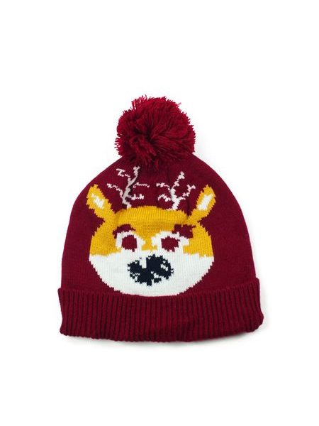 Čepice se zvířátky červená