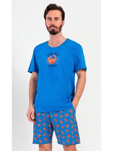 Pánské pyžamo šortky Bad crab - modrá
