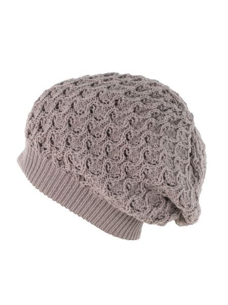 Zimní spadlá čepice béžová