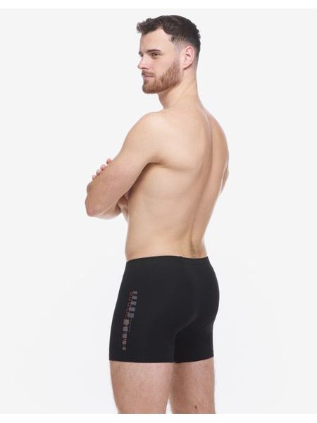 Pánské boxerky delší nohavička, šité, s potiskem - černá mrkvová