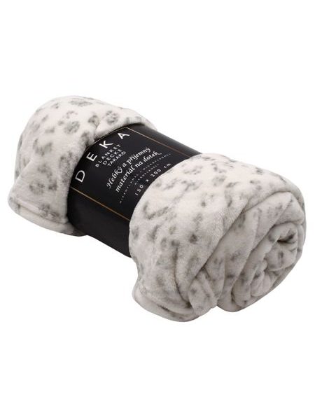 Deka 150 x 200 cm, 220 GSM, Bílá se vzorem