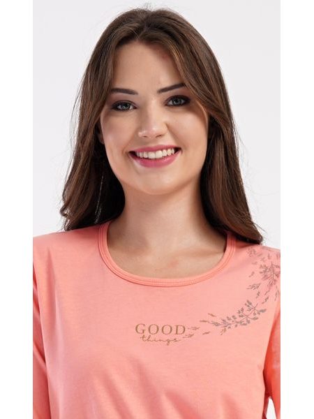 Dámské pyžamo dlouhé Good things - meruňková