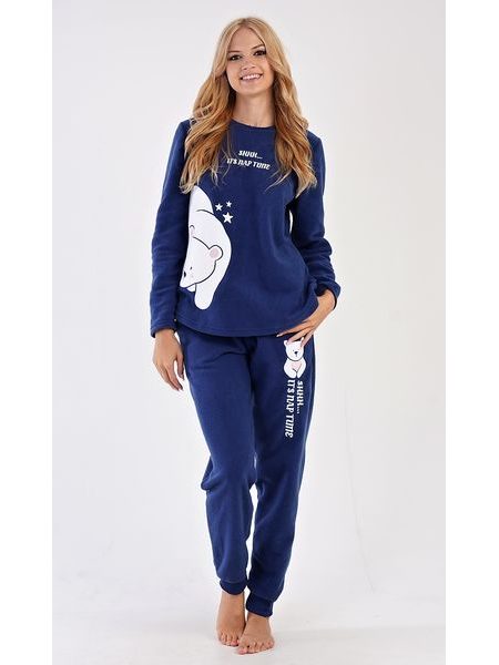 Dámské pyžamo dlouhé Lední medvěd - tmavě modrá