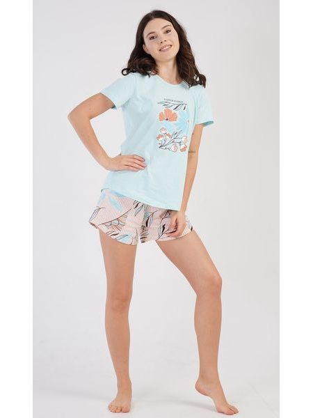 Dámské pyžamo šortky Melissa - mentolová