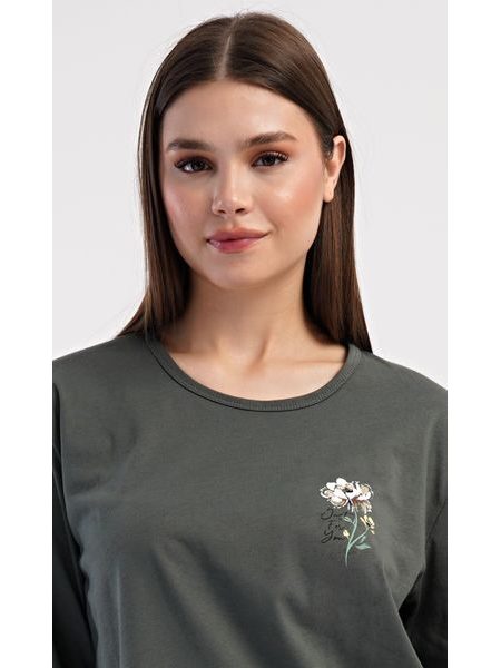 Dámské pyžamo dlouhé Mariana - khaki