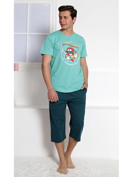 Pánské pyžamo kapri Mexiko - žlutá