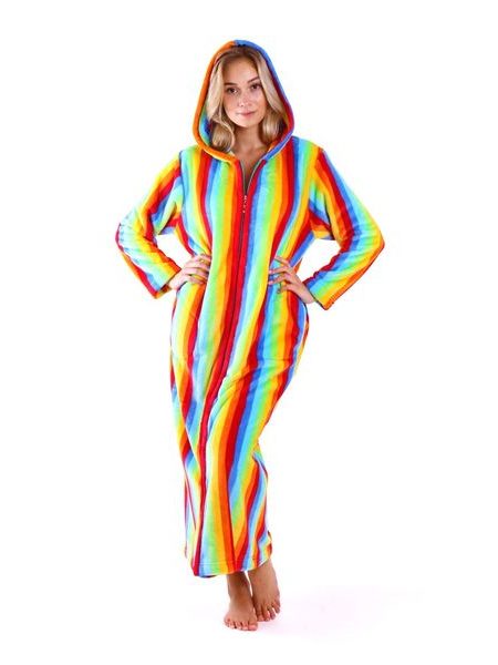 Dámský dlouhý župan Capri se zipem proužky