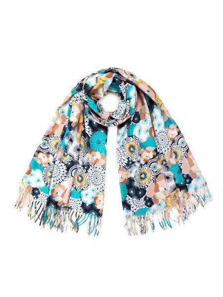 Šál s modrými květy