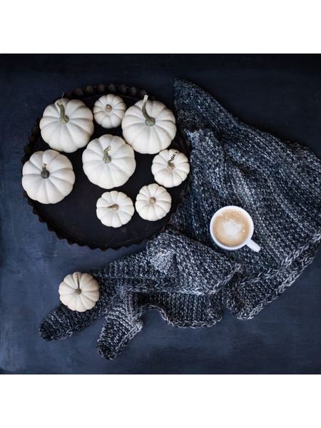 Set pletené čepice se šátkem černá melanž