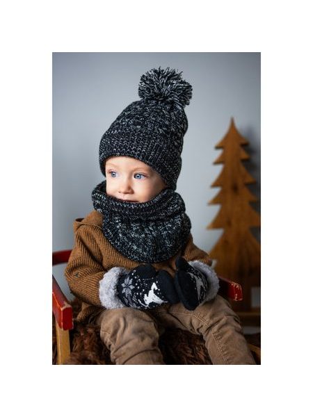 Čepice, nákrčník - černobílá