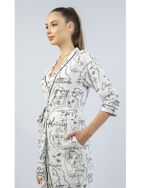 Dámský župan krátký Charm - světle šedá