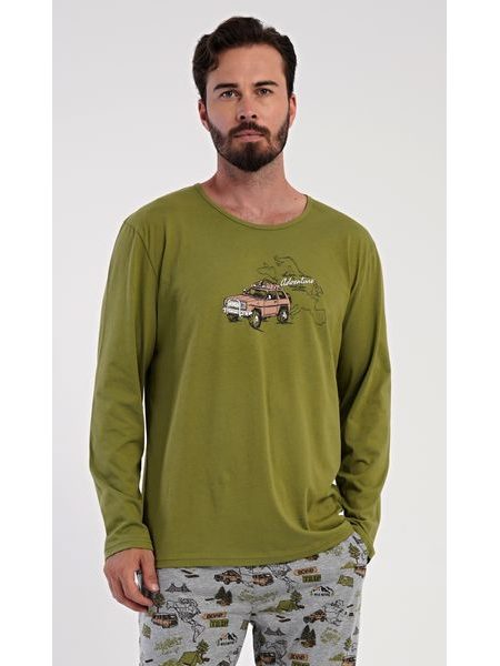 Pánské pyžamo dlouhé Adventure - khaki