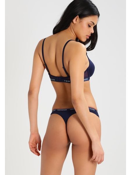 Dámské kalhotky tanga TOMMY HILFIGER Essentials 3pack tmavě modré