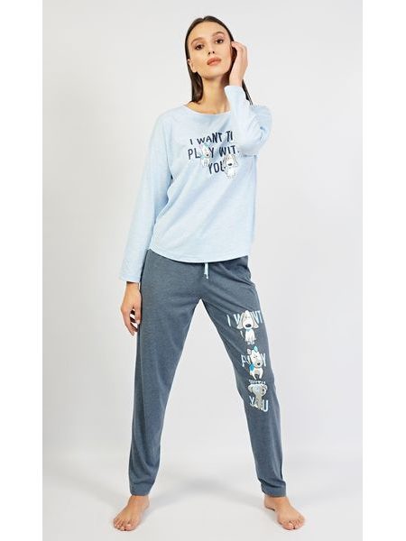 Dámské pyžamo dlouhé Veronika - světle růžová