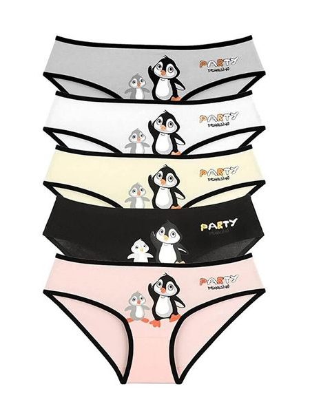 Dětské kalhotky Tučňáci na párty - růžová