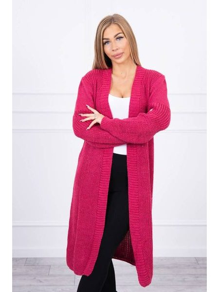 Dlouhý cardigan fuchsiový