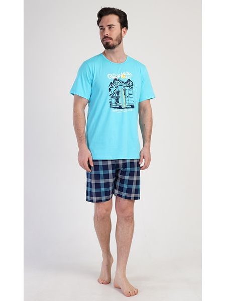 Pánské pyžamo šortky California - modrá