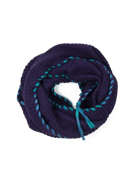 Silný šál - tunel s kolorovanou vložkou tmavě fialový