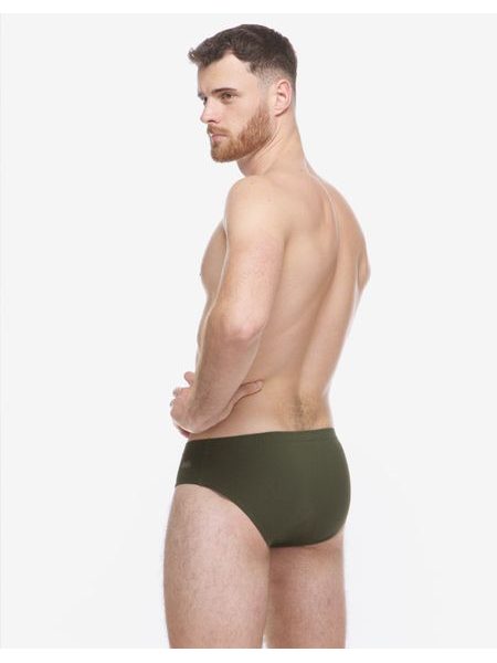 Pánské slipy nadměrné, šité, s potiskem - lahvová šedozelená