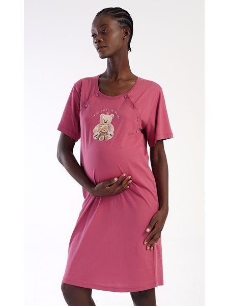 Dámská noční košile mateřská Dominika - malinová