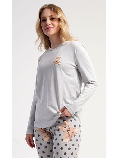 Dámské pyžamo dlouhé Poppy - šedá