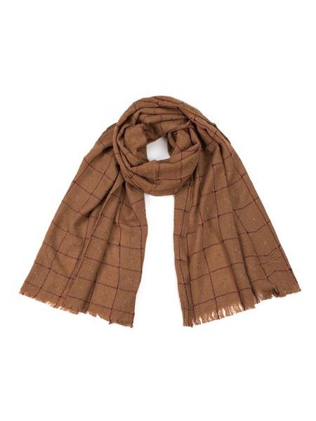 Pánský kostkovaný šál - hnědý