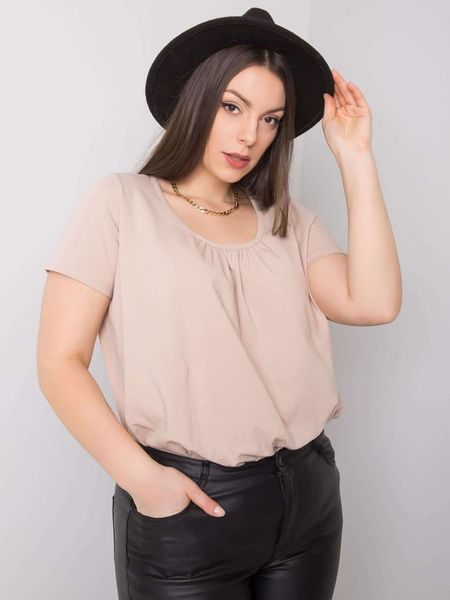 Béžová bavlněná halenka plus size