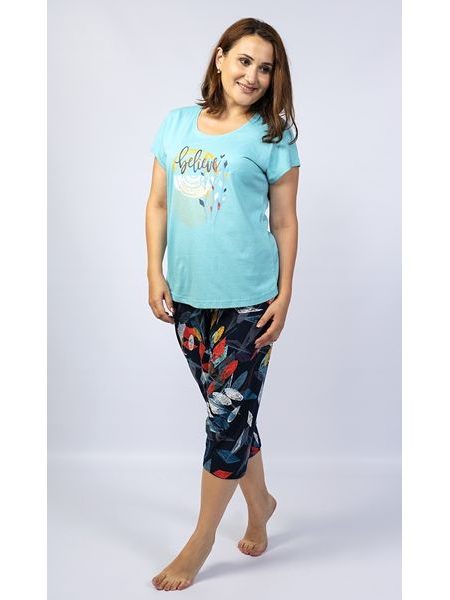 Dámské pyžamo kapri Belive - mentolová