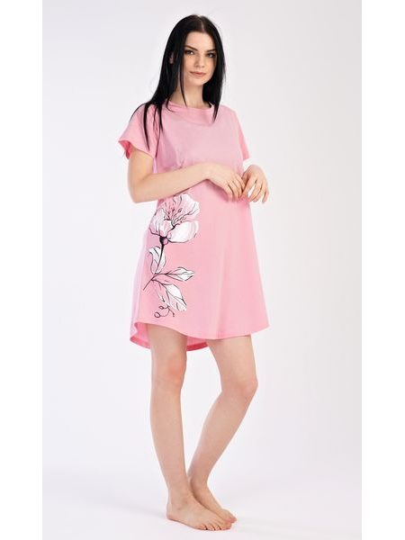 Dámská noční košile s krátkým rukávem Nicolette - světle šedá