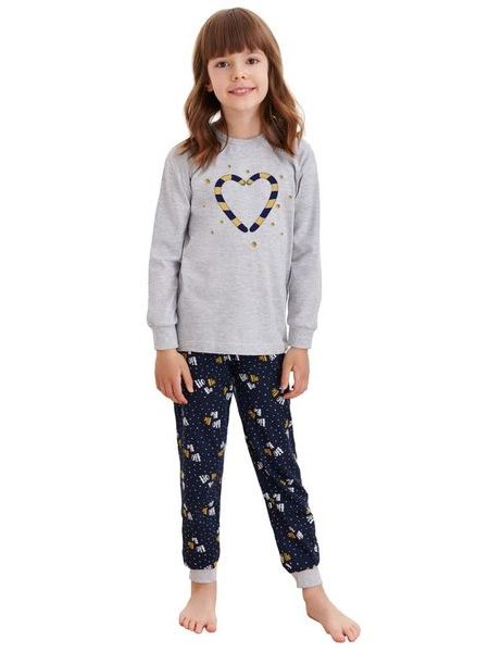 Dětské pyžamo Ada šedé s vánočními paličkami