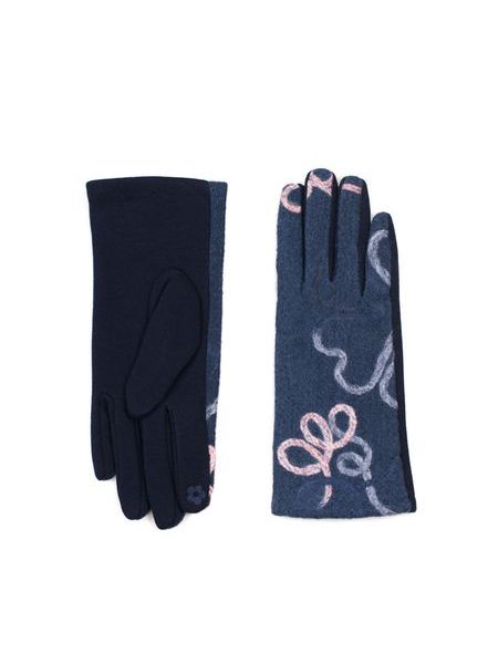 Modročerné vzorované rukavice