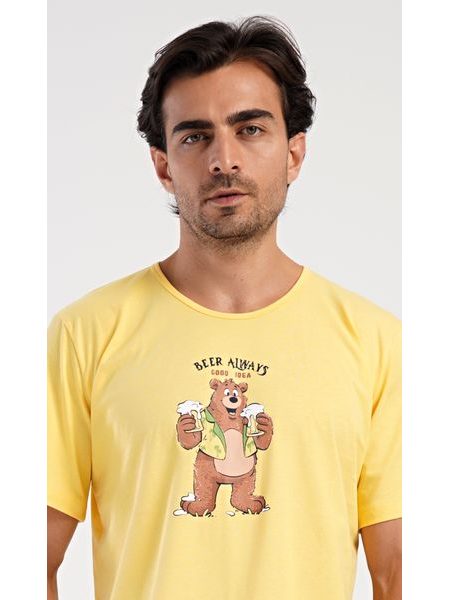 Pánské pyžamo šortky Beer always - žlutá
