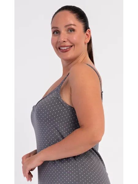 Dámská noční košile na ramínka Luisa - tmavě šedá