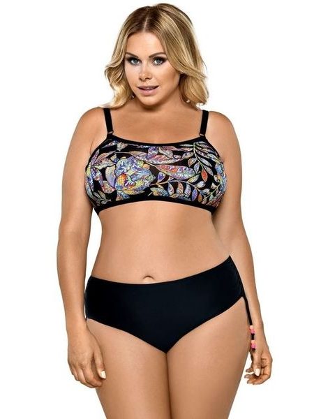 Dvoudílné plavky Doris s květy pro plnoštihlé