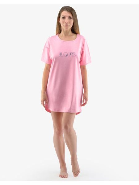 Dámské maxitriko noční košile krátký rukáv 19136P - magnolie petrolejová