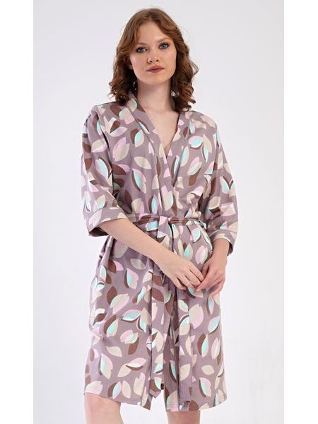 Dámský župan krátký Klára - bílá káva