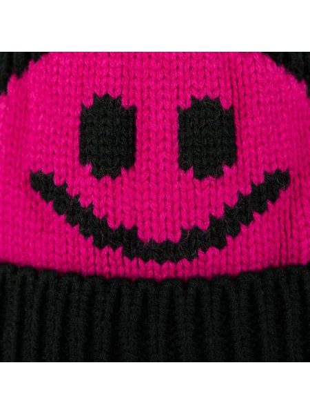 Teplá čepice na zimu černá se smajlem