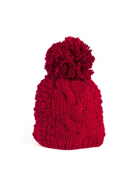 Pletený zimní kulich vínový