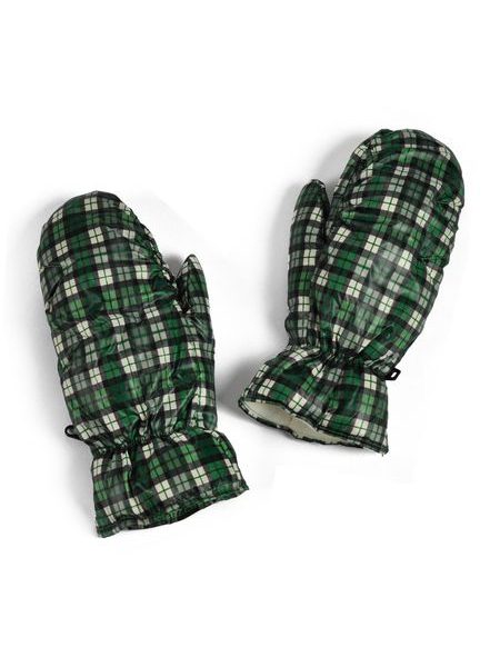 Teplé palčáky kostkované zelené