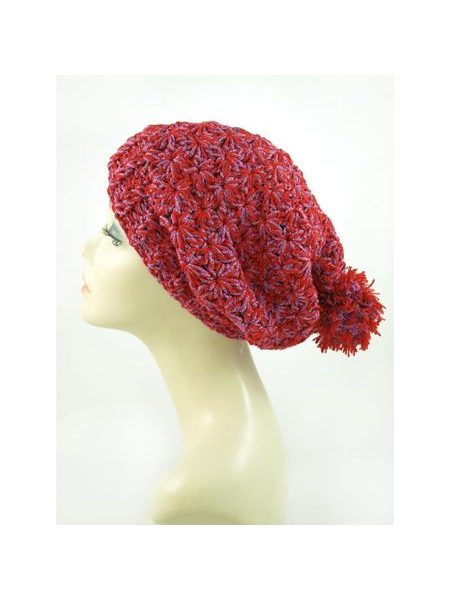 Zimní čepice s bambulí, červená